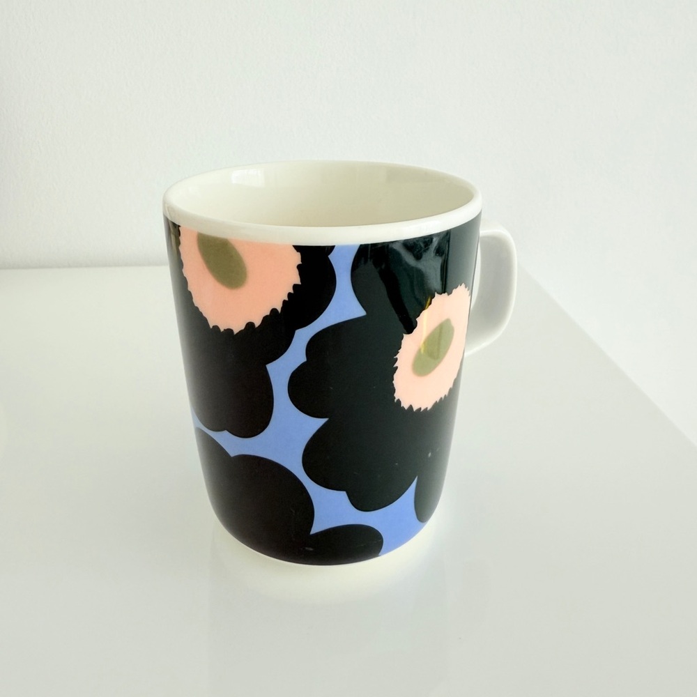 Marimekko Pink, Blue Dark Green Unikko Oiva Mug